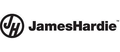 James Hardie logo in black and white.